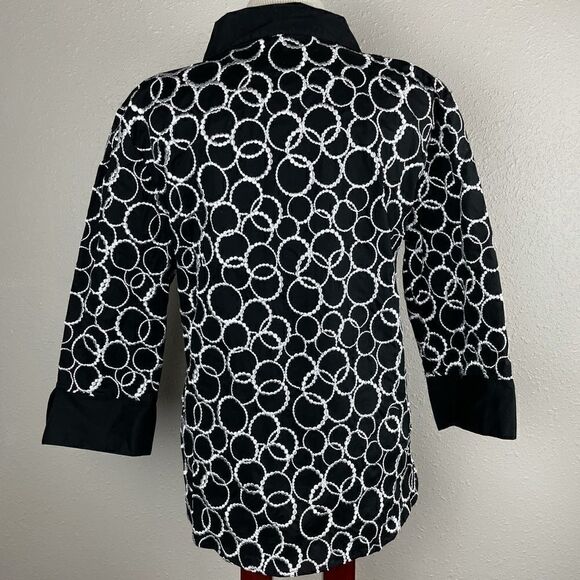 Luciano Dante Button Down 3/4 Sleeve Top Size XL EUC - Picture 4 of 5
